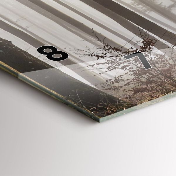 Horizontale Uhr Wald im Nebel