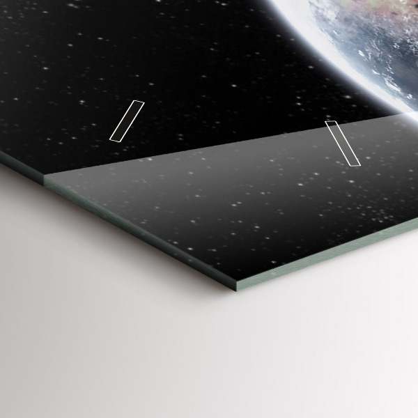 Horizontale Uhr Die Erde der Mond die Sonne