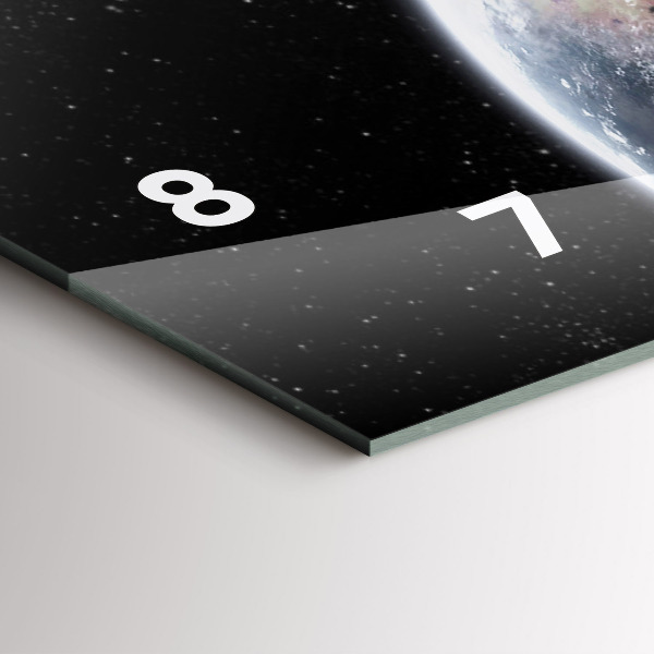 Horizontale Uhr Die Erde der Mond die Sonne