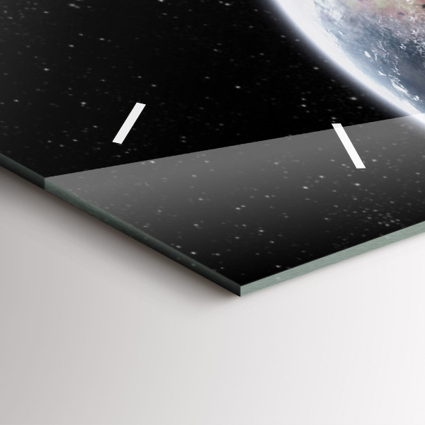 Horizontale Uhr Die Erde der Mond die Sonne