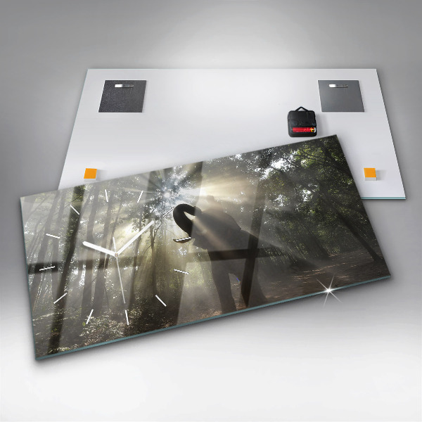 Horizontale Uhr Elefant im Dschungel