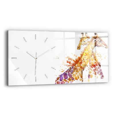 Horizontale Uhr mit motiv Giraffe Aquarell