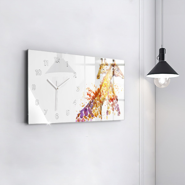 Horizontale Uhr mit motiv Giraffe Aquarell