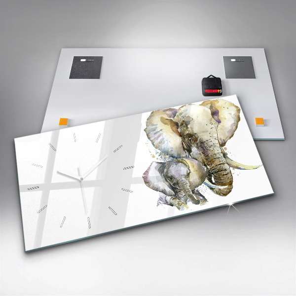 Horizontale Uhr Gemalte Tiere Elefant