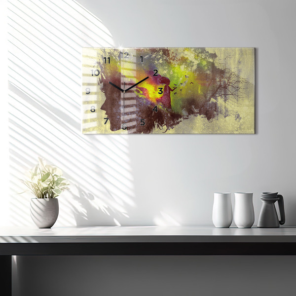 Horizontale Uhr mit motiv Frau im Wald