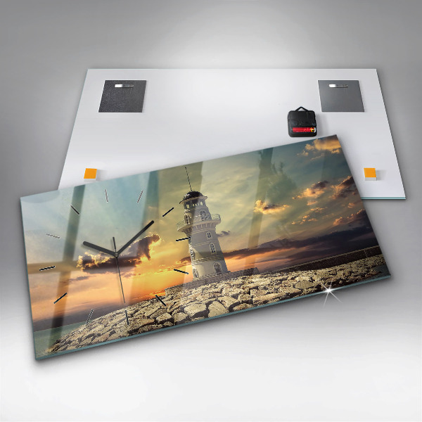 Horizontale Uhr Leuchtturm am Meer