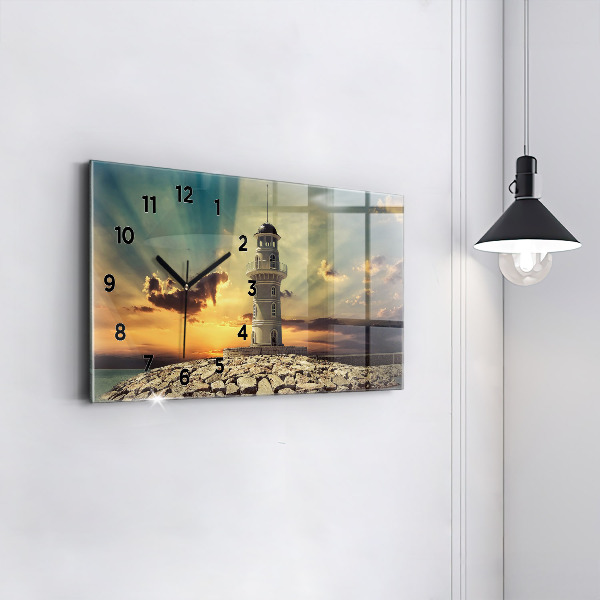Horizontale Uhr Leuchtturm am Meer