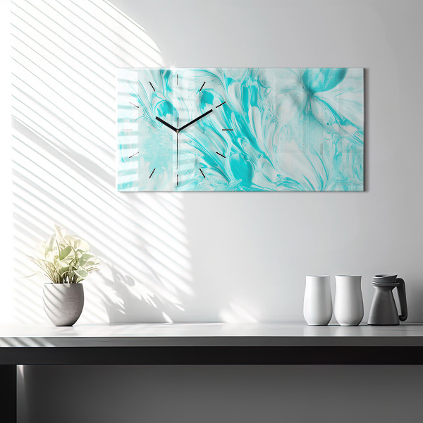 Horizontale Uhr Blaue Abstraktion