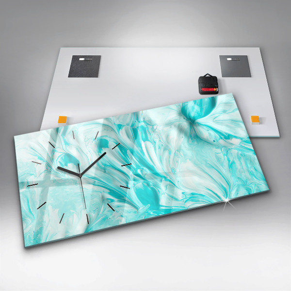 Horizontale Uhr Blaue Abstraktion