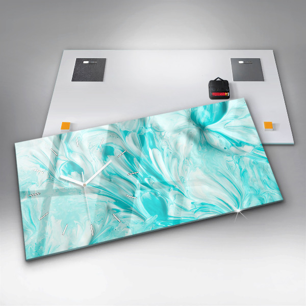 Horizontale Uhr Blaue Abstraktion