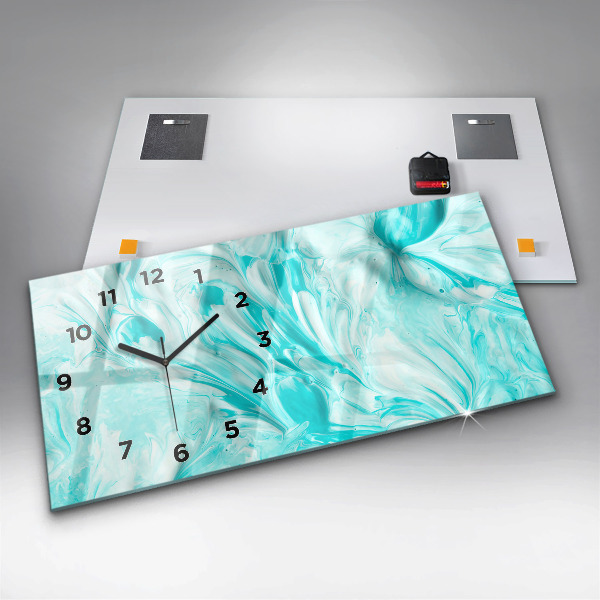 Horizontale Uhr Blaue Abstraktion