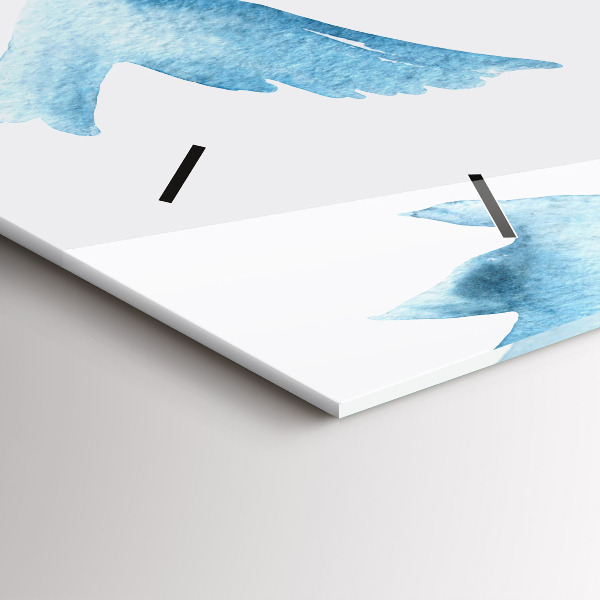 Horizontale Uhr Fliegende blaue Vögel