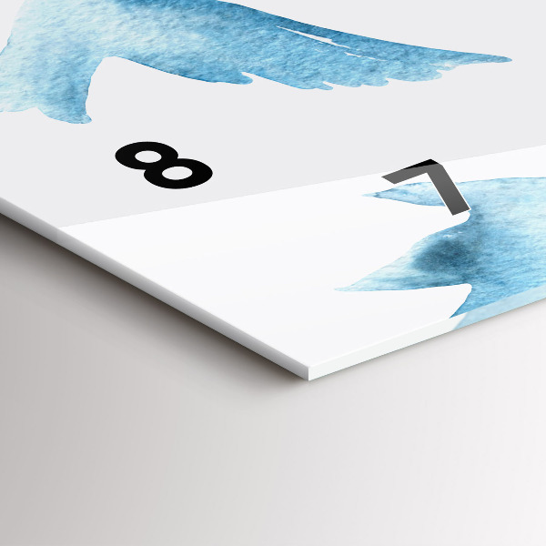 Horizontale Uhr Fliegende blaue Vögel