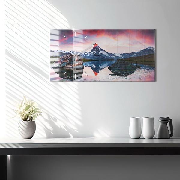 Horizontale Uhr mit motiv Stellisee Matterhorn