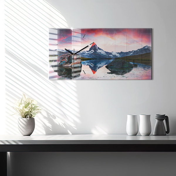 Horizontale Uhr mit motiv Stellisee Matterhorn