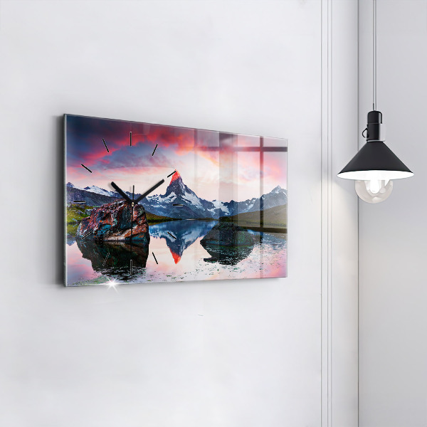 Horizontale Uhr mit motiv Stellisee Matterhorn