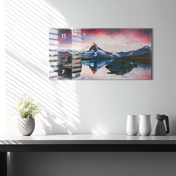 Horizontale Uhr mit motiv Stellisee Matterhorn