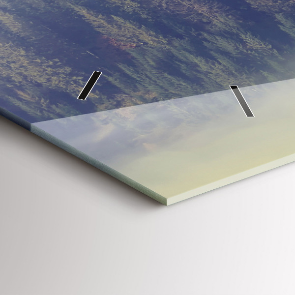 Horizontale Uhr mit motiv Nebliger Wald Adler