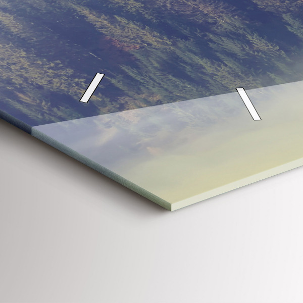 Horizontale Uhr mit motiv Nebliger Wald Adler