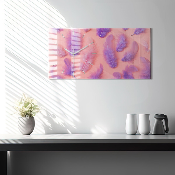 Horizontale Uhr Bunte Federn