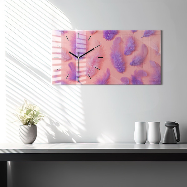 Horizontale Uhr Bunte Federn