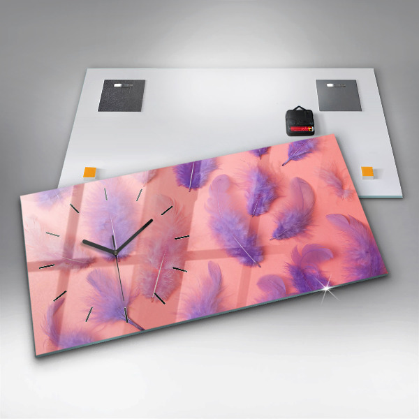 Horizontale Uhr Bunte Federn