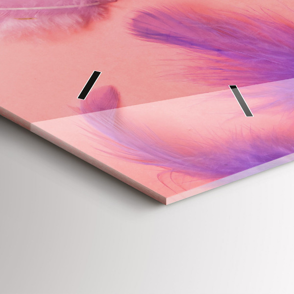 Horizontale Uhr Bunte Federn