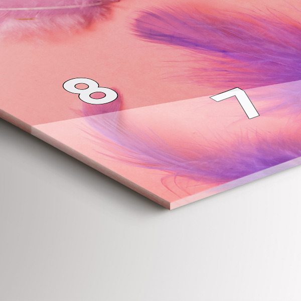 Horizontale Uhr Bunte Federn