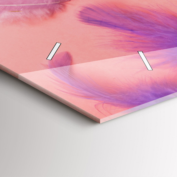 Horizontale Uhr Bunte Federn