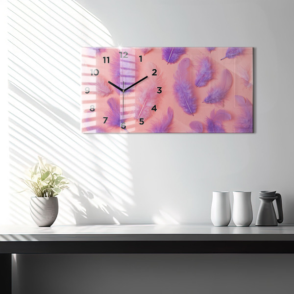 Horizontale Uhr Bunte Federn