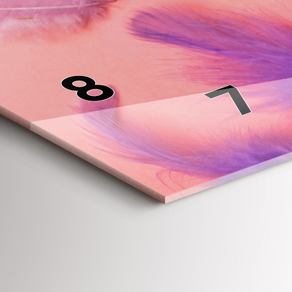 Horizontale Uhr Bunte Federn