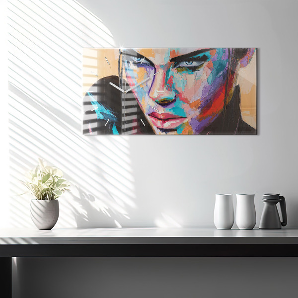 Horizontale Uhr mit motiv Porträt einer Frau