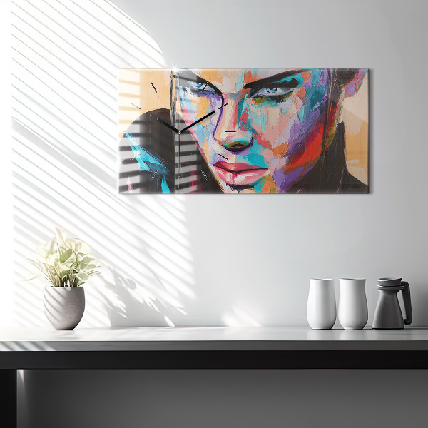 Horizontale Uhr mit motiv Porträt einer Frau
