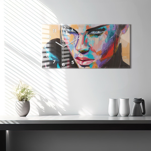 Horizontale Uhr mit motiv Porträt einer Frau