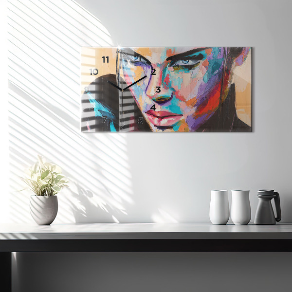 Horizontale Uhr mit motiv Porträt einer Frau