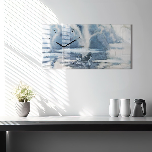 Horizontale Uhr Fischer auf einem See