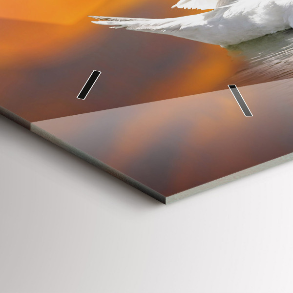 Horizontale Uhr Verliebte Schwäne