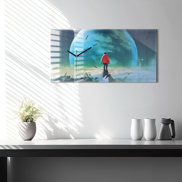 Horizontale Uhr mit motiv Mann auf dem Mond
