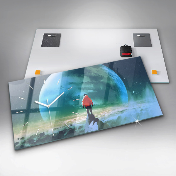 Horizontale Uhr mit motiv Mann auf dem Mond