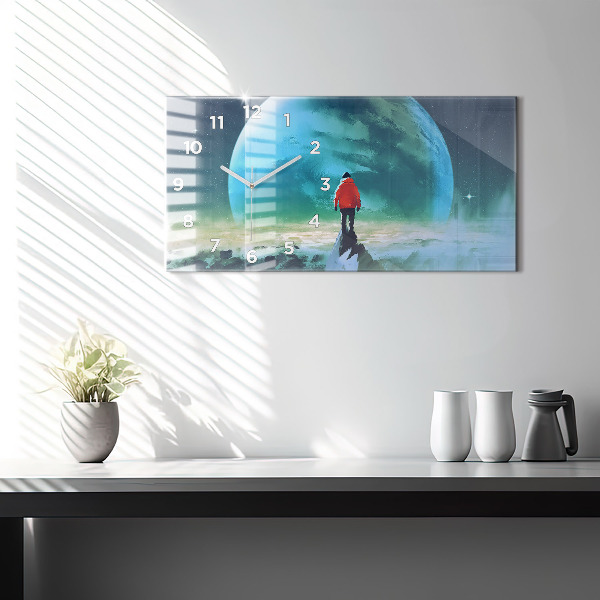 Horizontale Uhr mit motiv Mann auf dem Mond