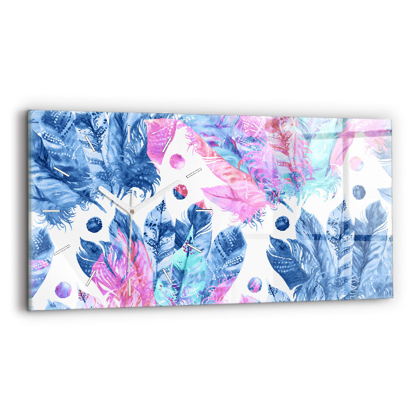 Horizontale Uhr Bunte Federn