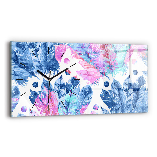 Horizontale Uhr Bunte Federn