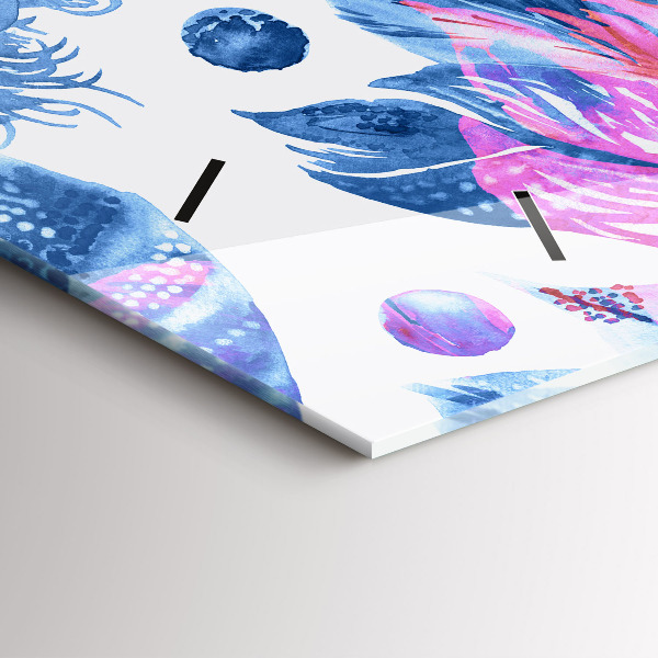 Horizontale Uhr Bunte Federn