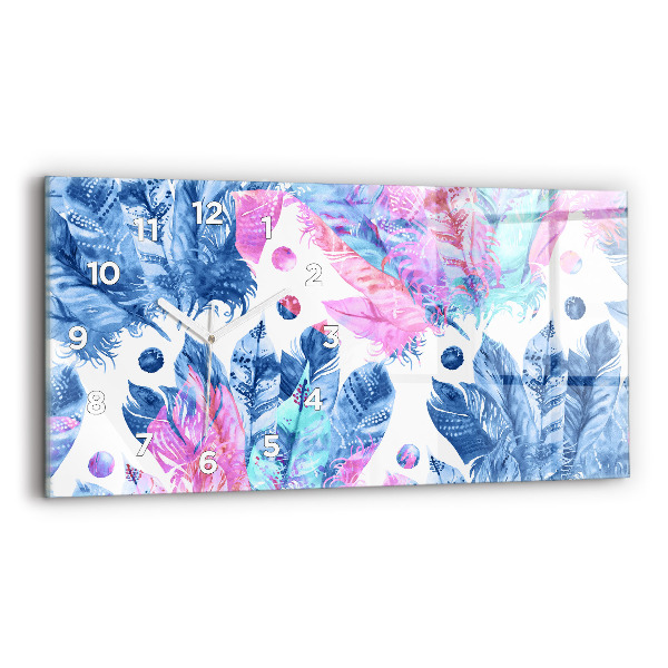 Horizontale Uhr Bunte Federn