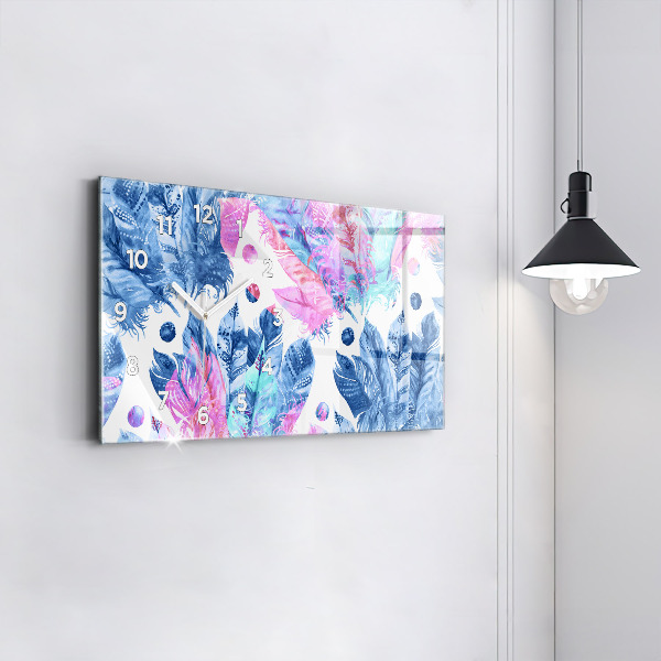 Horizontale Uhr Bunte Federn