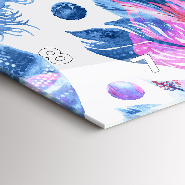 Horizontale Uhr Bunte Federn