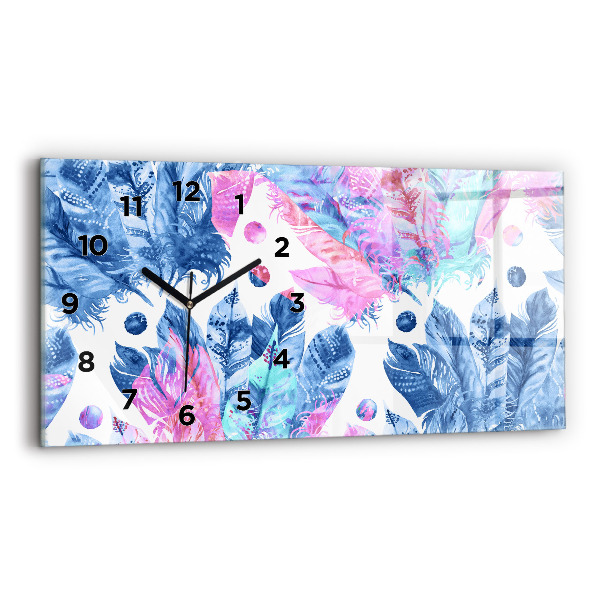 Horizontale Uhr Bunte Federn