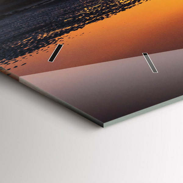 Horizontale Uhr mit motiv Läufer und Sonnenuntergang