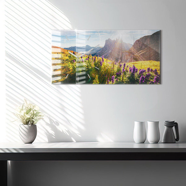 Horizontale Uhr mit motiv Lavendelwiese