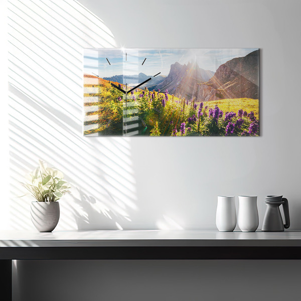 Horizontale Uhr mit motiv Lavendelwiese